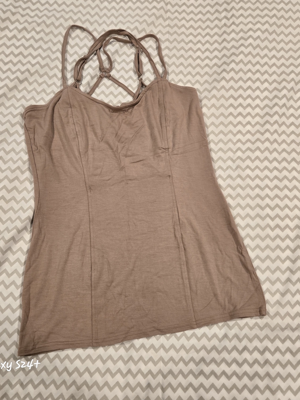 Bke Red Women's Strappy Scoop Neck Tank Top - Tan
